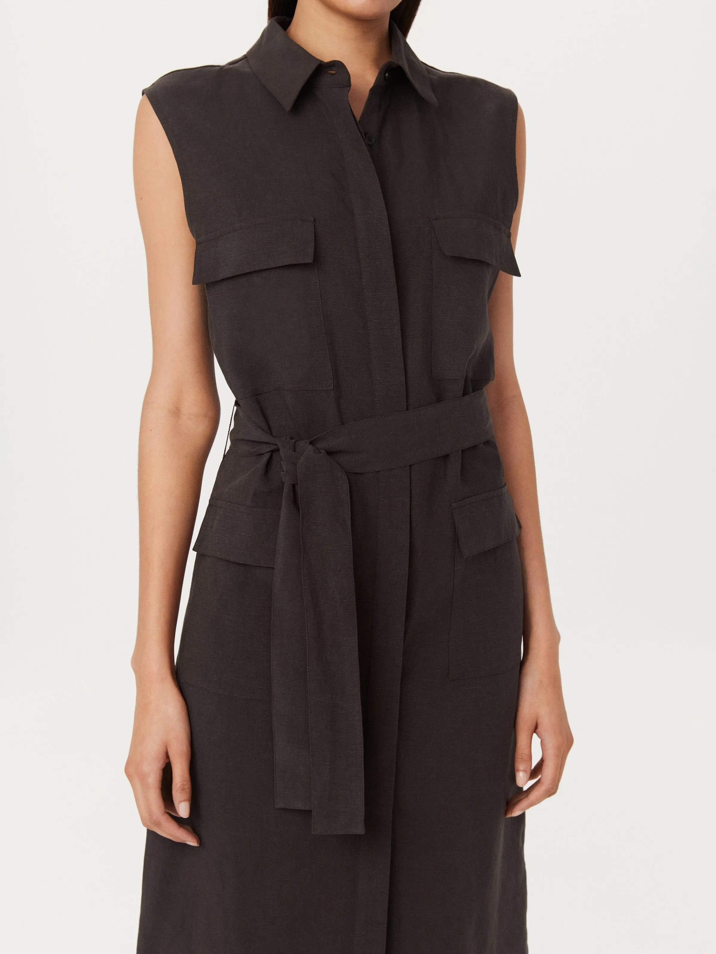 The Pocket Shirt Dress in Dark Chocolate