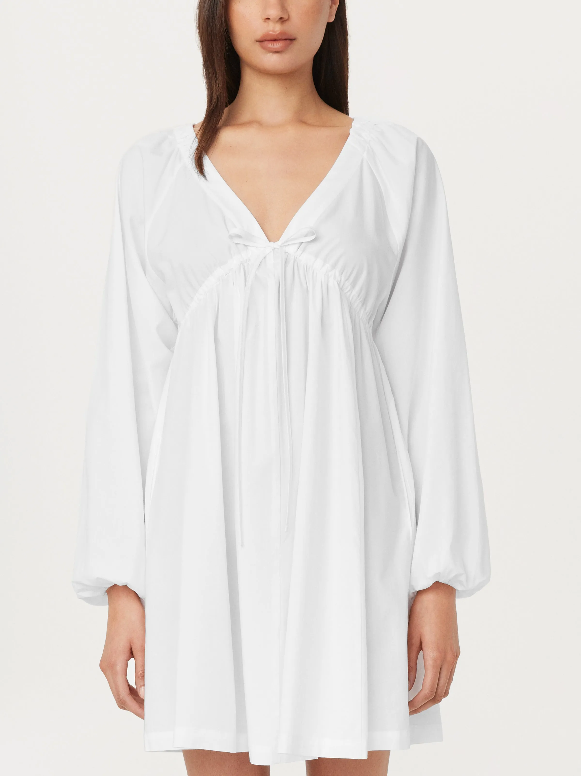 The Poplin Baby Doll Dress in Bright White