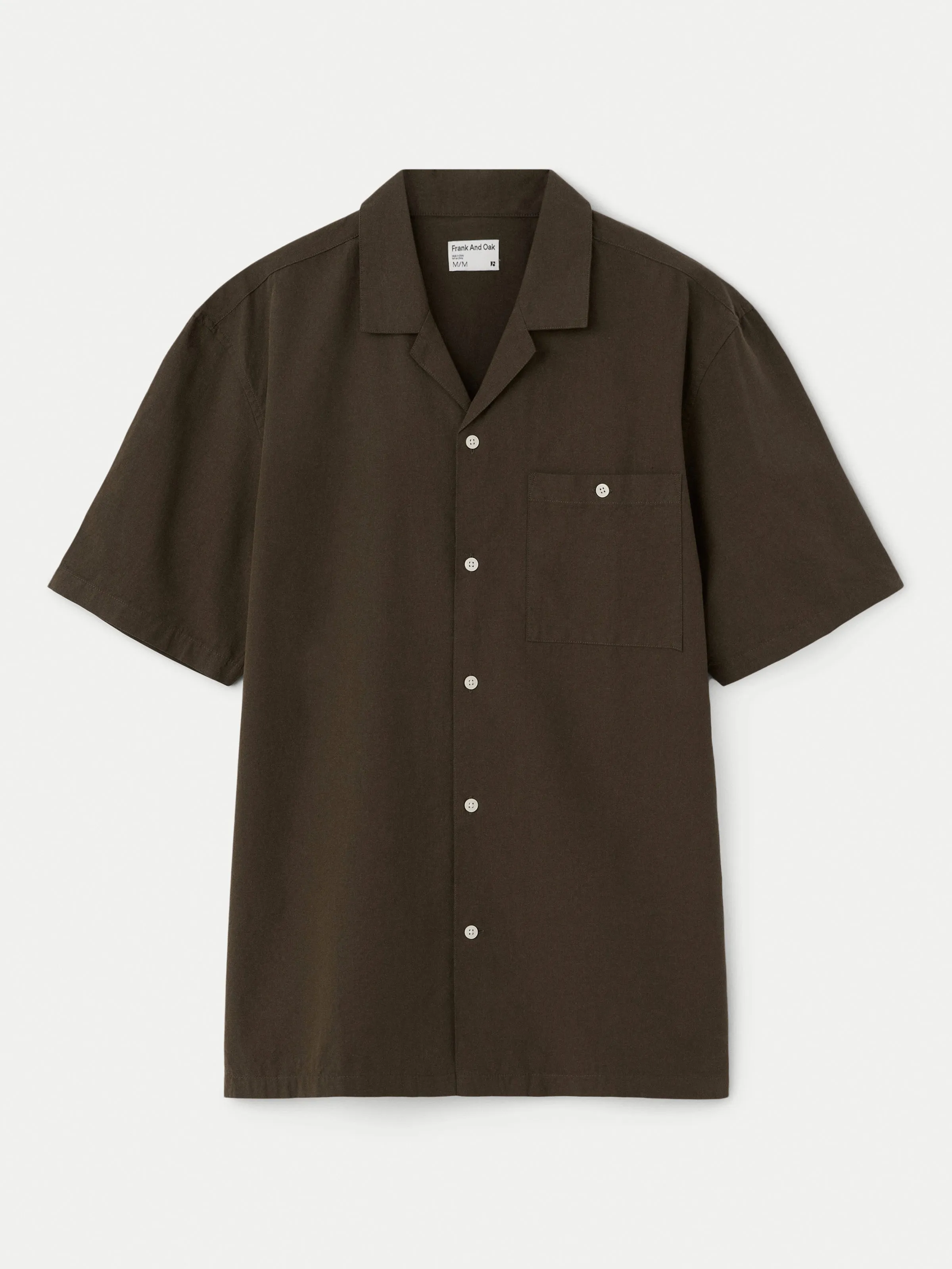 The Poplin Camp Collar in Dark Taupe