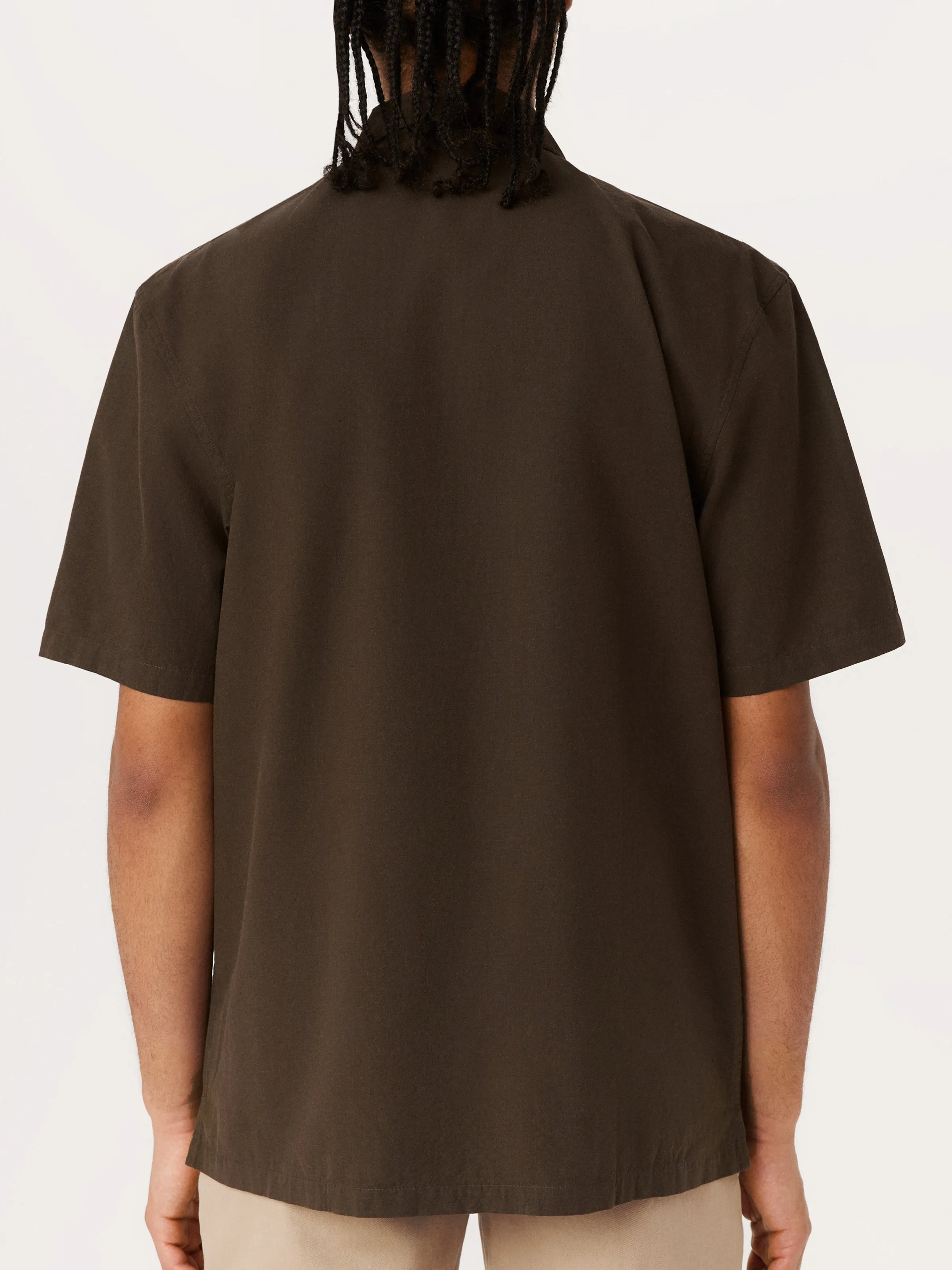 The Poplin Camp Collar in Dark Taupe