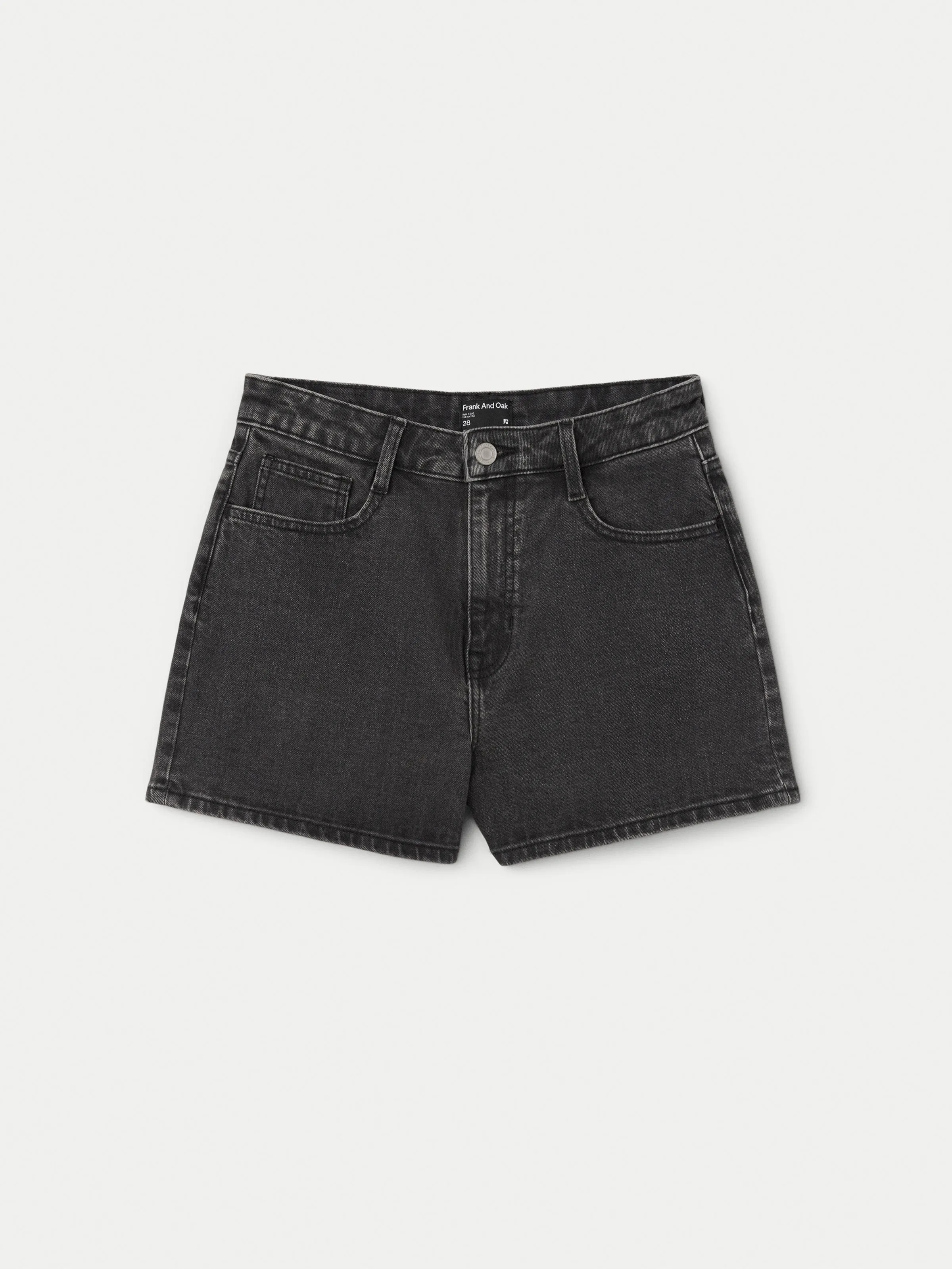 The Stevie Tapered Denim Short in Washed Black