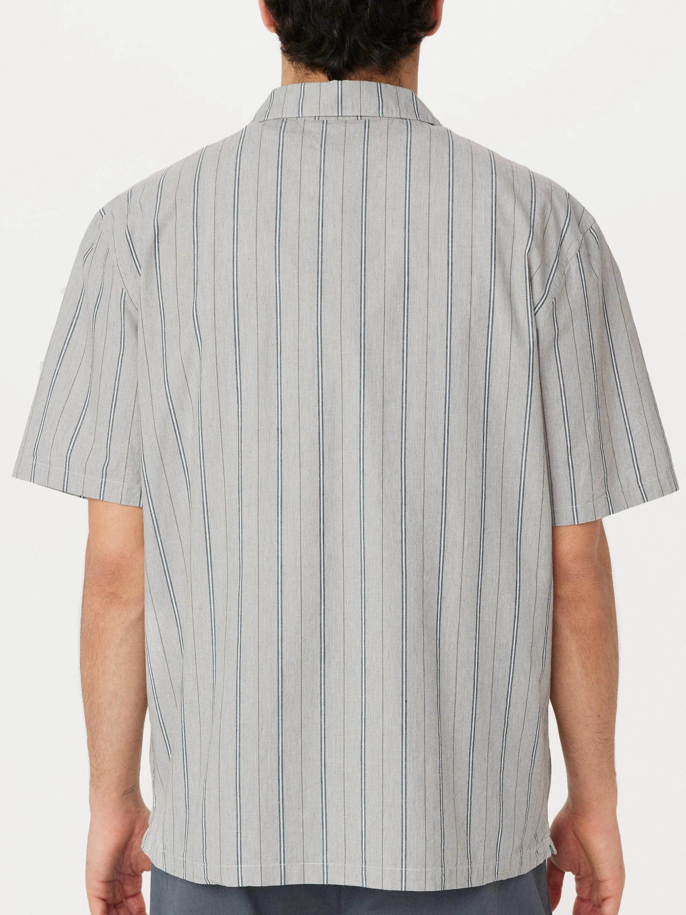 The Striped Camp Collar Shirt in Agave