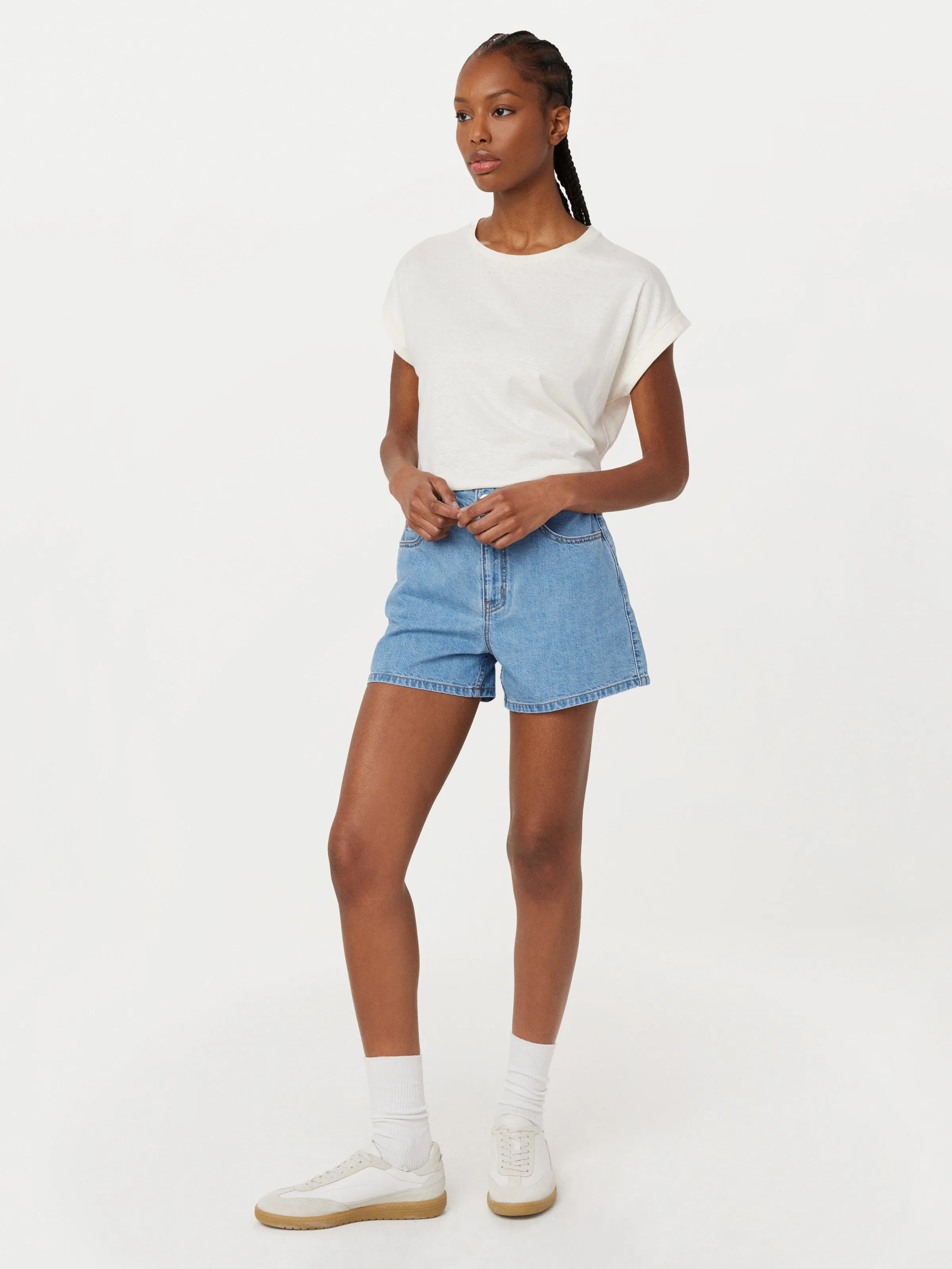 The Tina Relaxed Denim Short in Light Wash