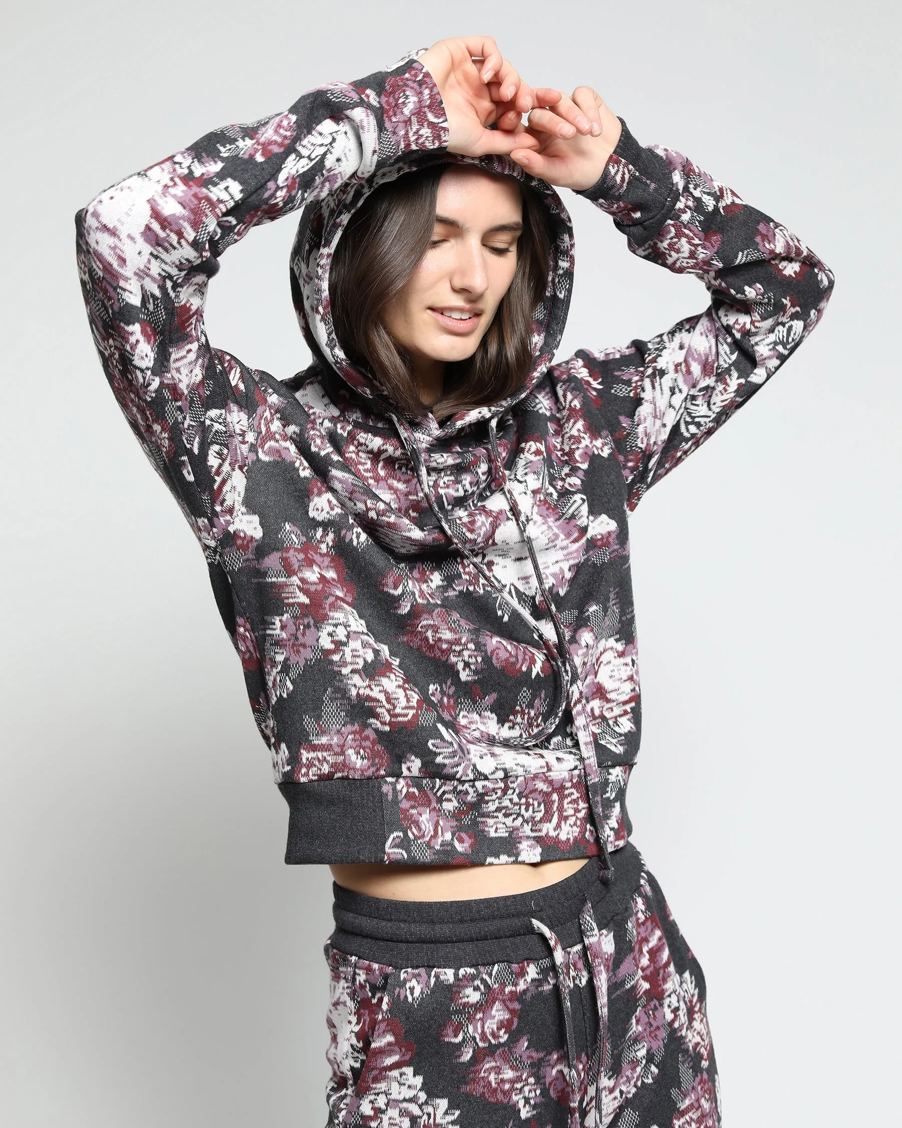 Women's Floral Glitch Hyper Reality Knit Hoodie