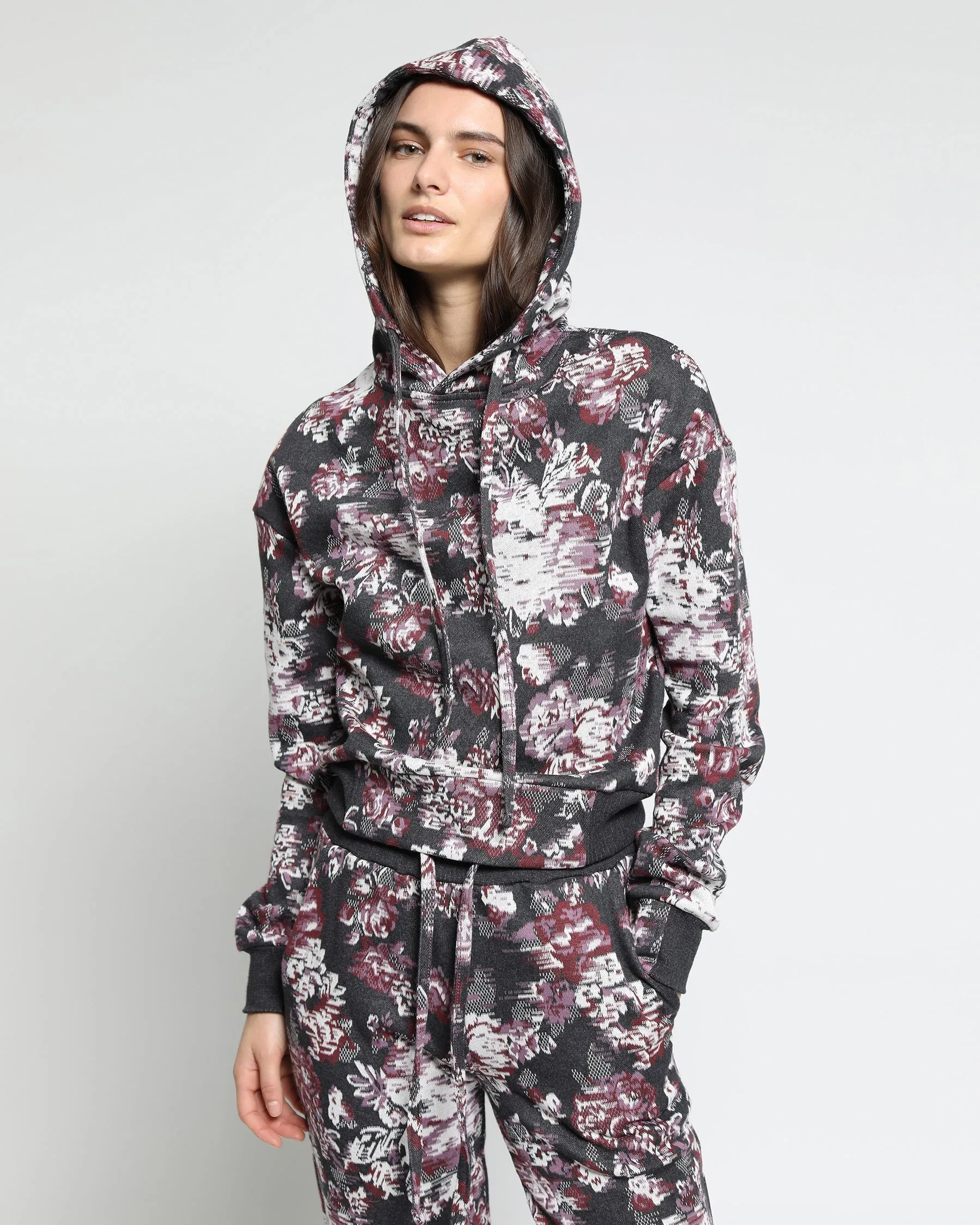 Women's Floral Glitch Hyper Reality Knit Hoodie