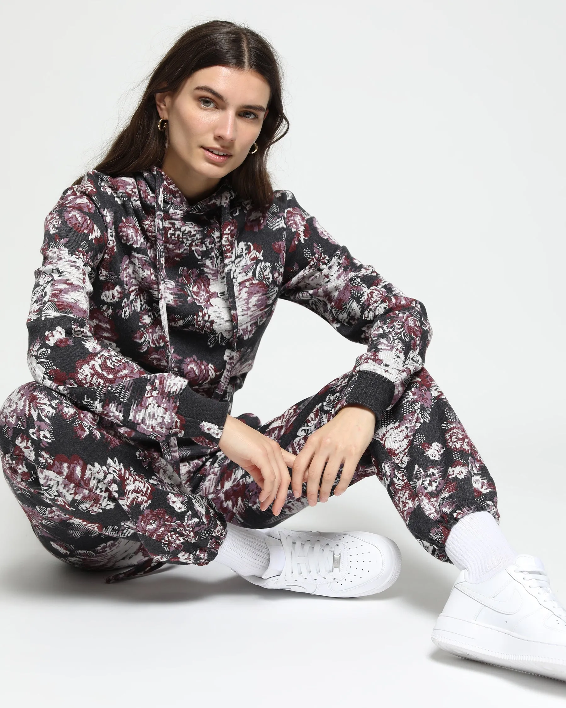 Women's Floral Glitch Hyper Reality Knit Hoodie