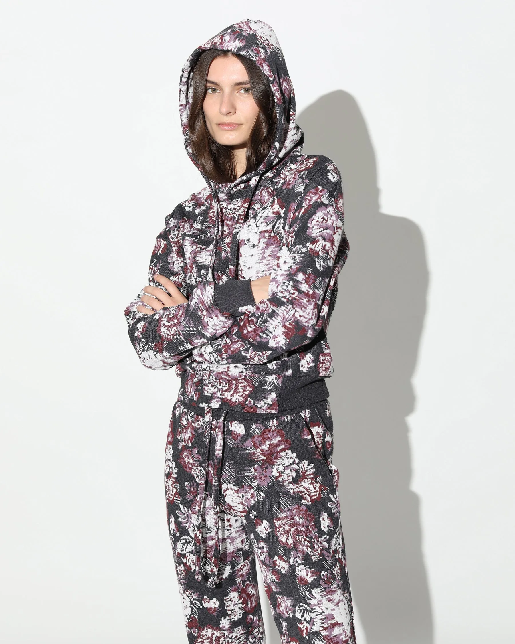 Women's Floral Glitch Hyper Reality Knit Hoodie