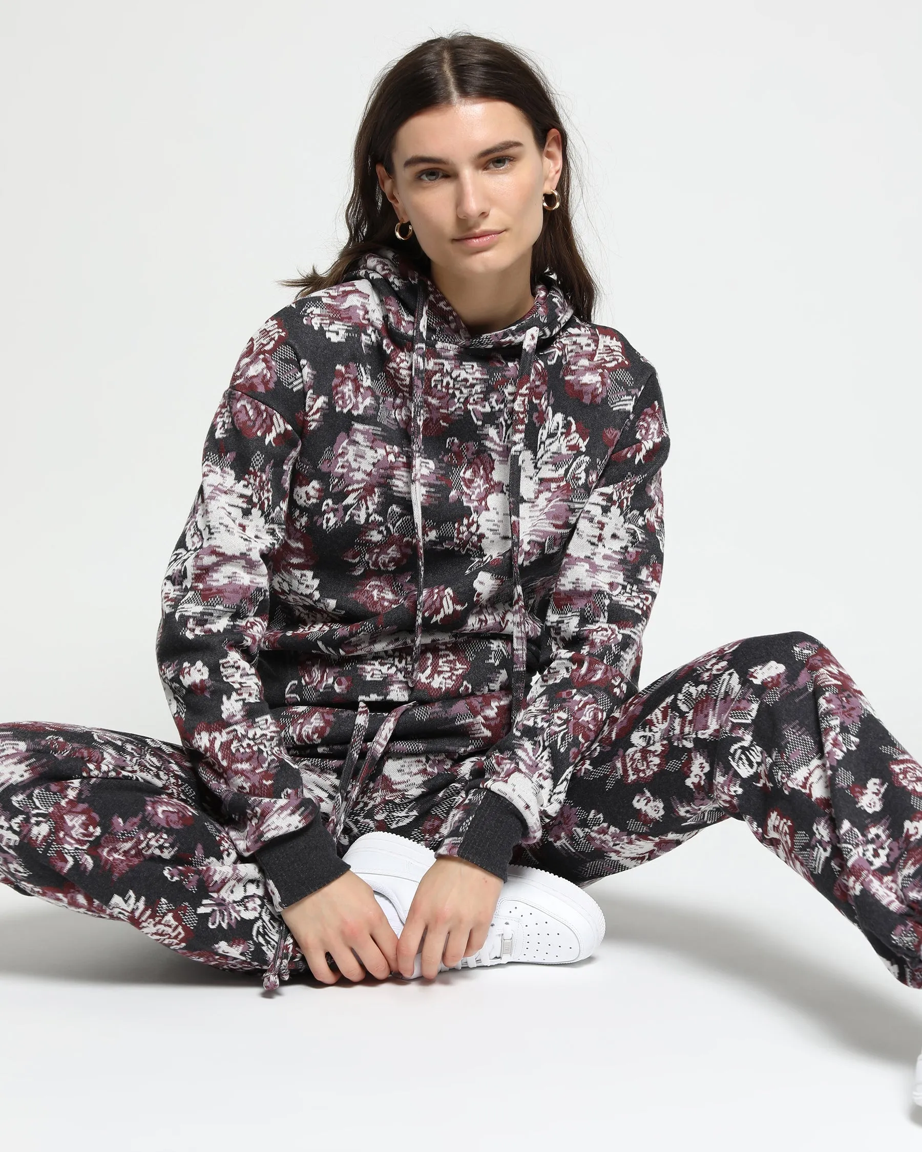 Women's Floral Glitch Hyper Reality Knit Hoodie