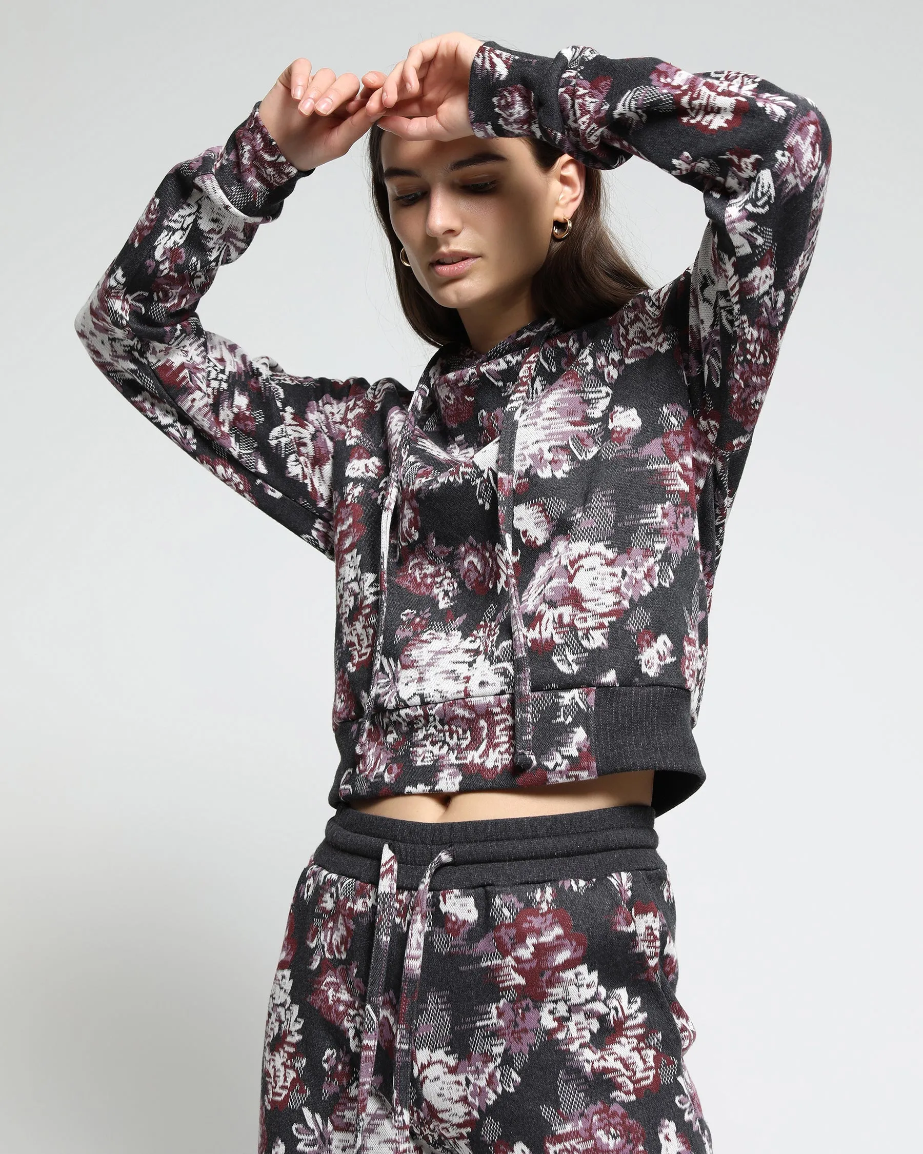 Women's Floral Glitch Hyper Reality Knit Hoodie